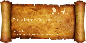 Metzinger Arion névjegykártya